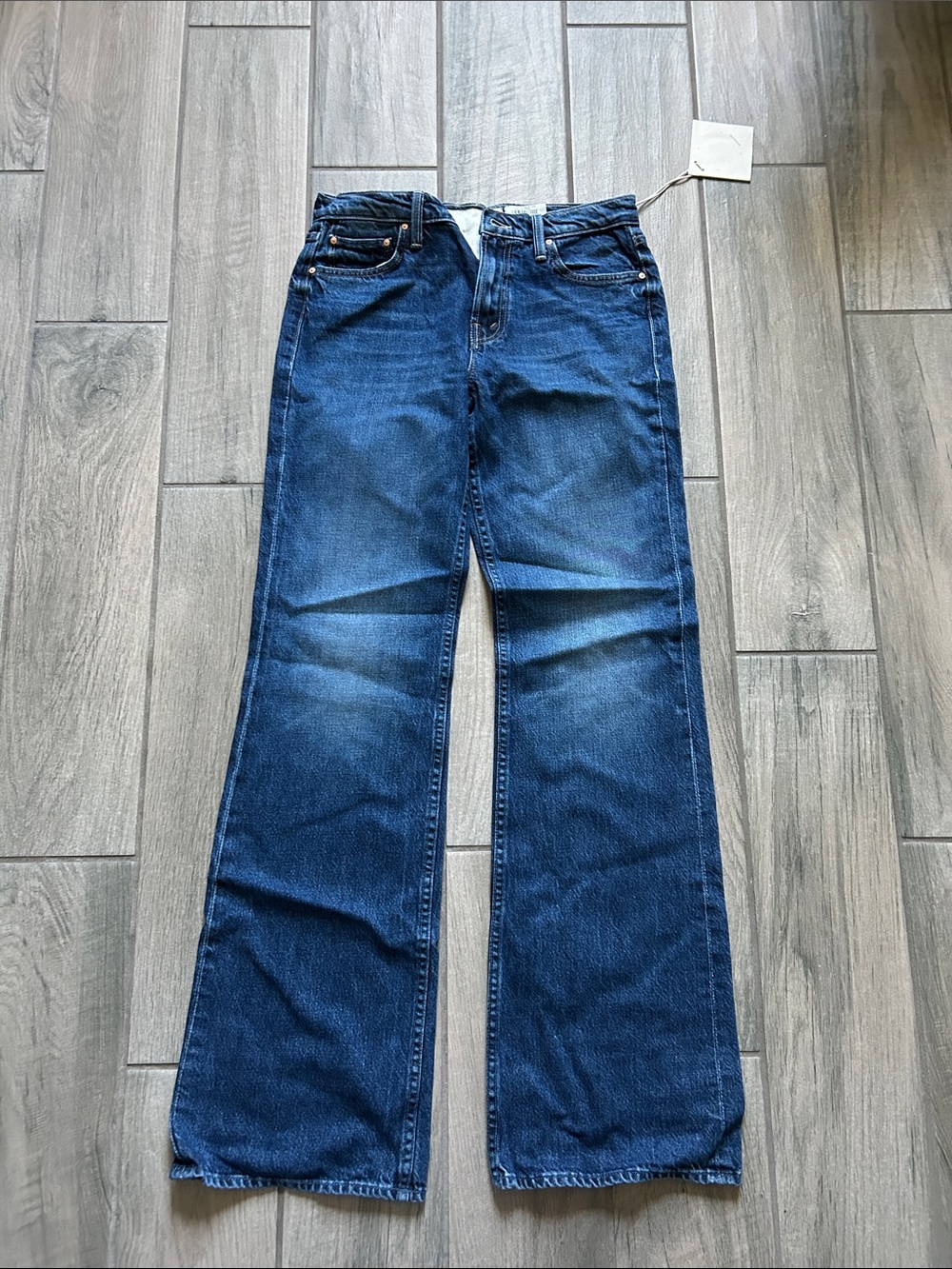 MOTHER High-Rise Wide-Leg Jeans — Blue Denim